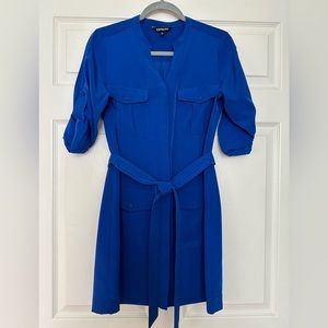 Express Mini Shirt Dress Blue XSmall